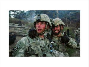 2nd Platoon, Battle Company, 2nd Battalion, 503rd Airborne Infantry Regiment, 173rd Airborne Brigade of the US Army during a 15 month deployment in the Korengal Valley, Kunar Province, North Eastern Afghanistan, 2007-2008. Photographed by Tim Hetherington